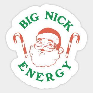 Big Nick Energy Retro Groovy Funny Jolly Santaa Claus Sticker